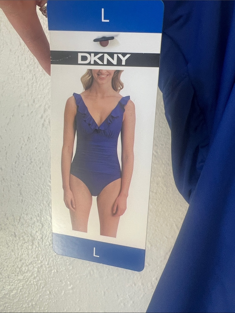 Dkny Royal Blue Ruffle One-Piece women’s Swimsuit - Picture 3 of 6